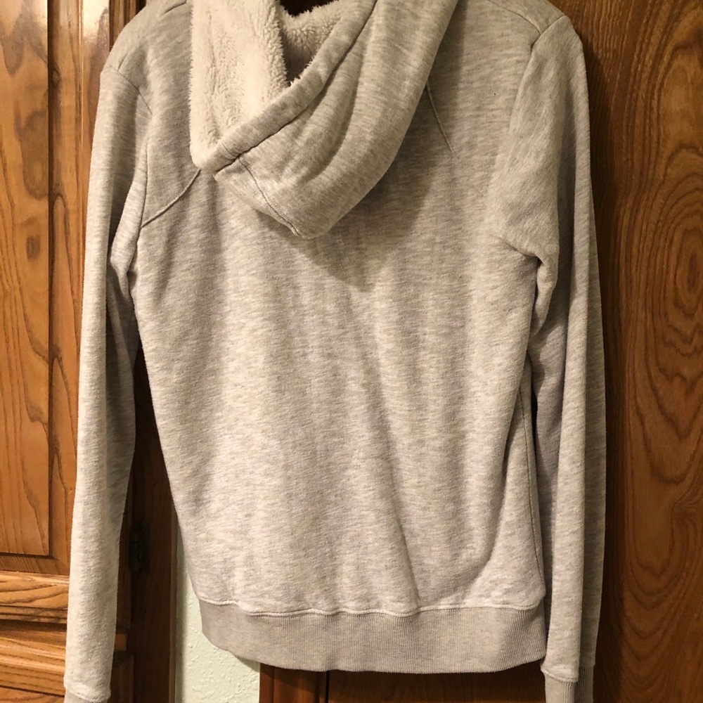 Light Gray Volcom Sherpa Lined Lived In Zip Hoodie - image 3